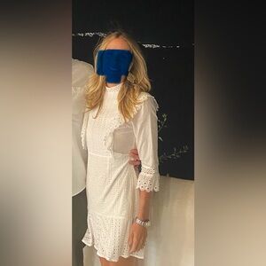 the clothing company White Eyelet Lace Long Sleeve Midi Dress